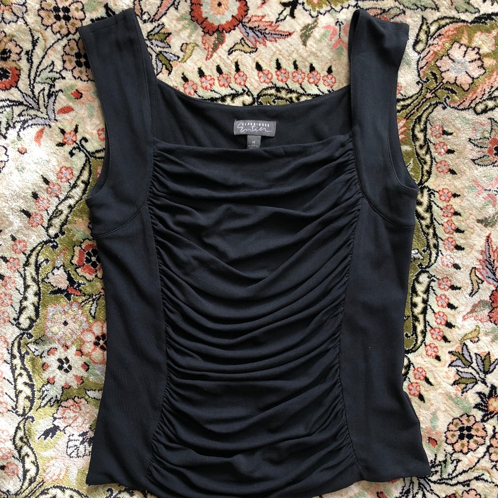 Sassy black silk top